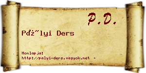 Pályi Ders névjegykártya